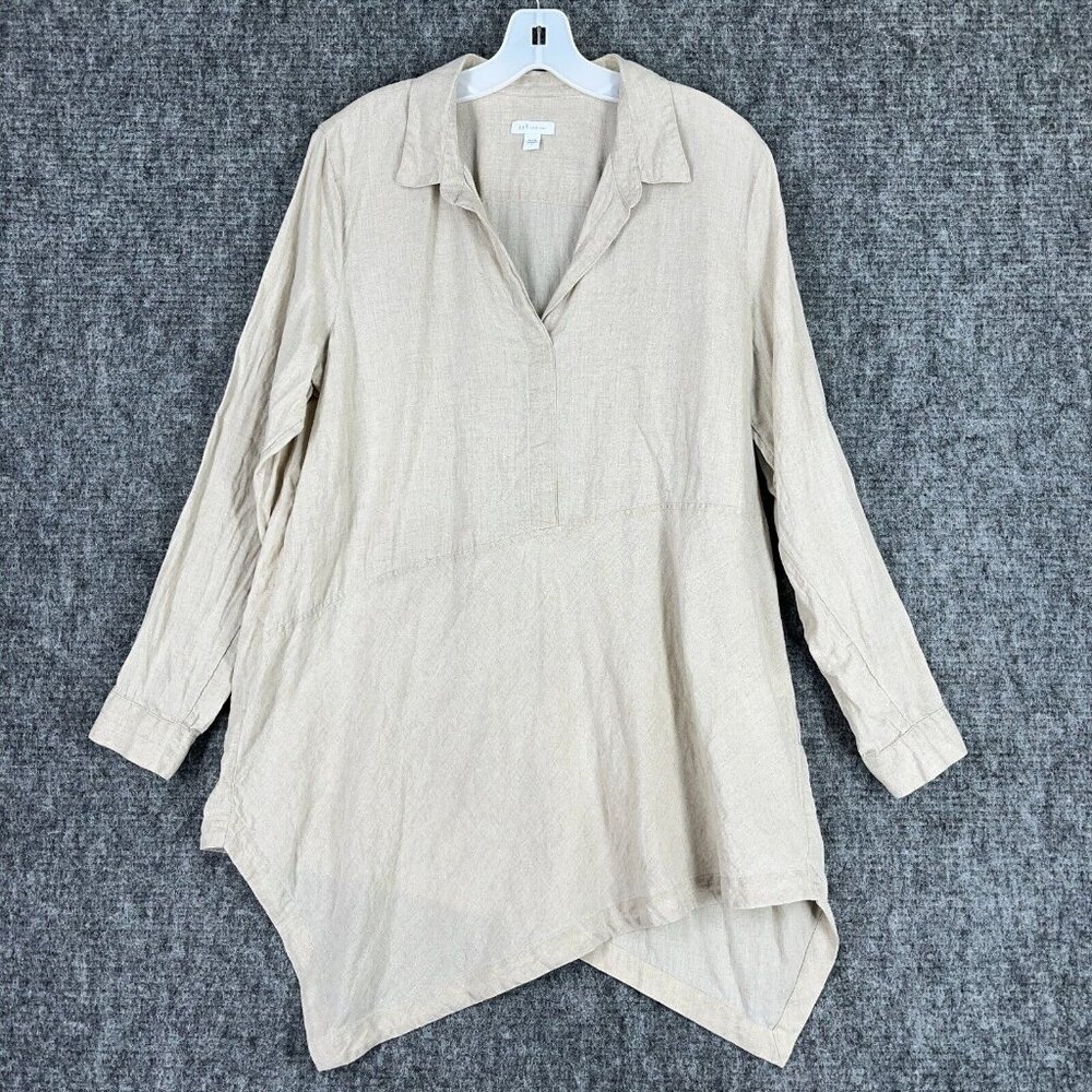 J. Jill Beige Long Sleeve Asymmetric Tunic